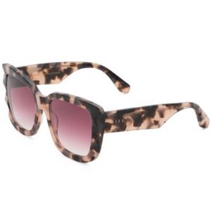 DIFF Dana Sunglasses Himalayan Tortoise Frame Wine Gradient Lenses Oversized NIB